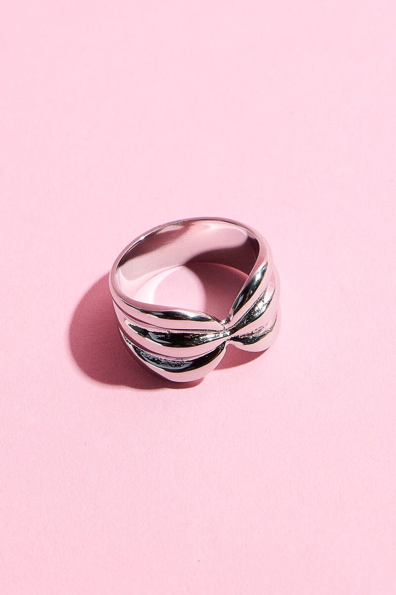 Hailey Pinched Stacking Ring Rings mure + grand 6 Silver