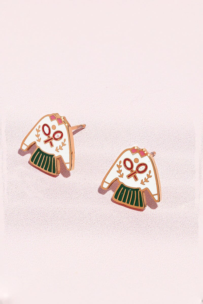 Hampton's Tennis Club Enamel Charm Stud Earrings Earrings mure + grand