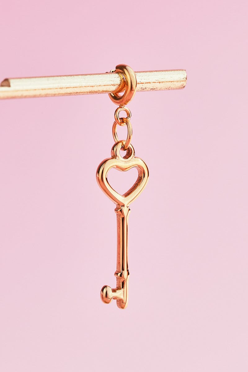 Heart Key Charms With Spring Clip Charm with Spring Clip Mure + Grand