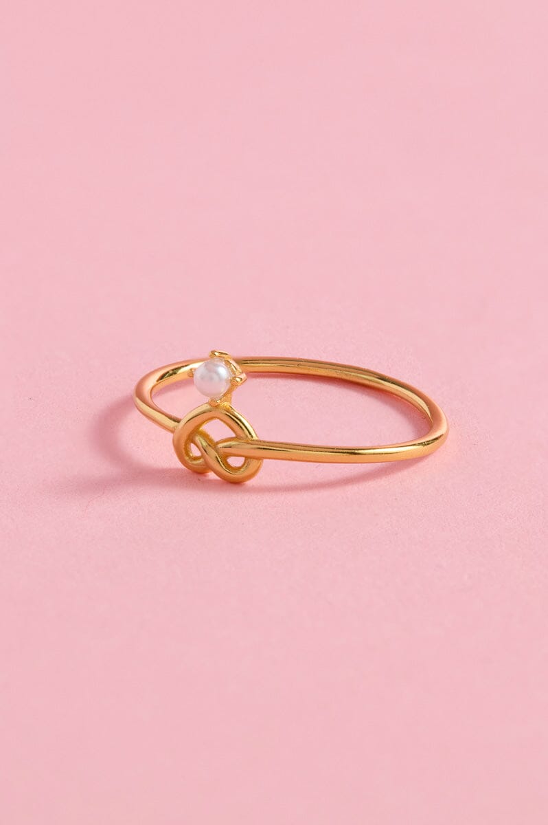 Heart Knot Sterling Silver Ring Ring mure + grand