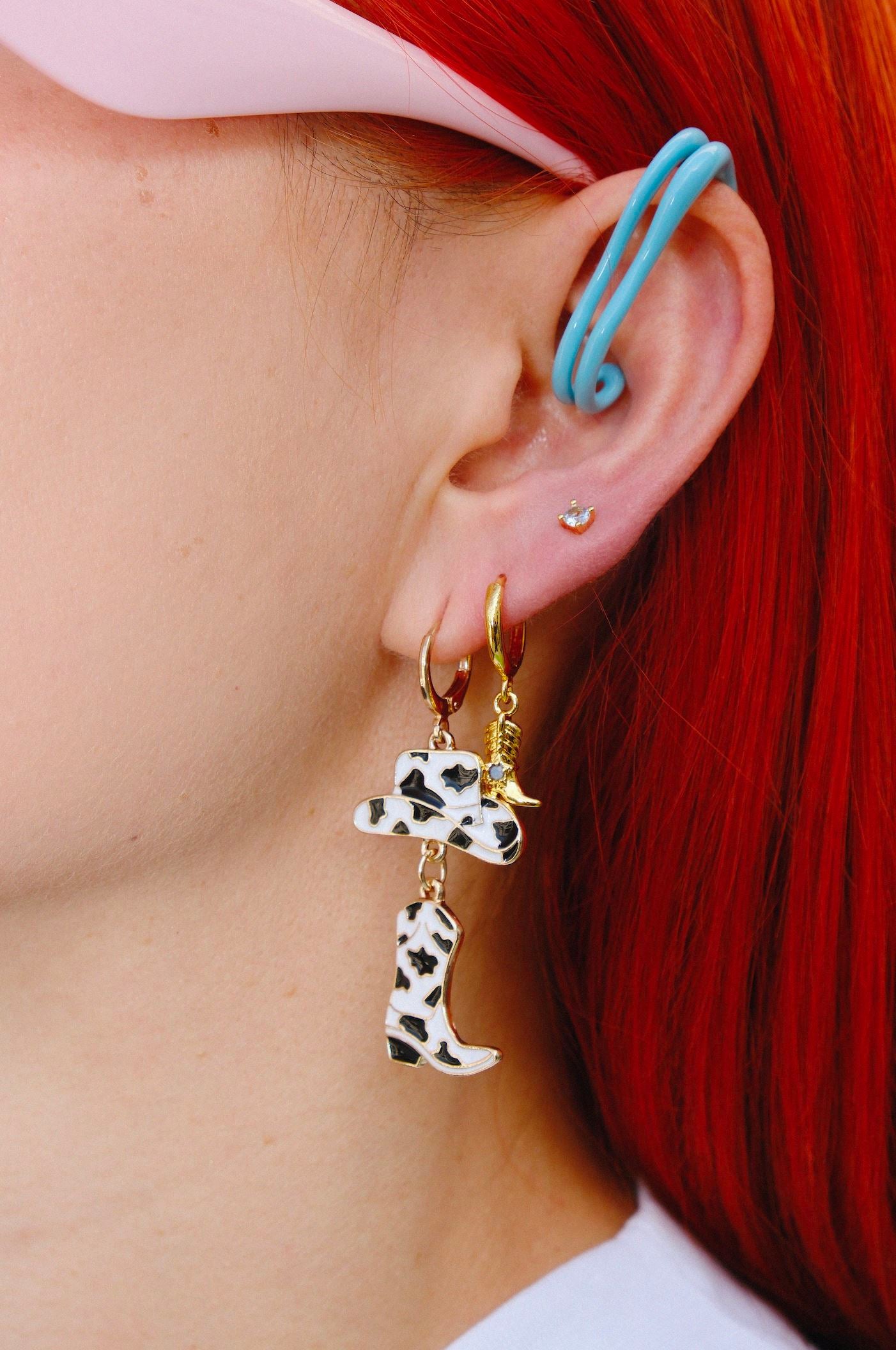 Holy Cow Cowboy Charm Dangle Earrings Earrings mure + grand