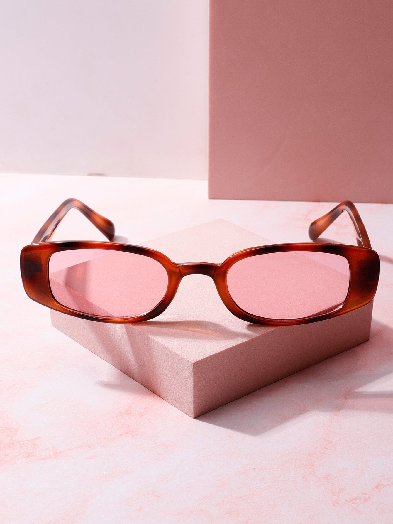 Hot In It Slim Frame Sunglasses Sunglasses mure + grand Caramel Tortoise/Rose