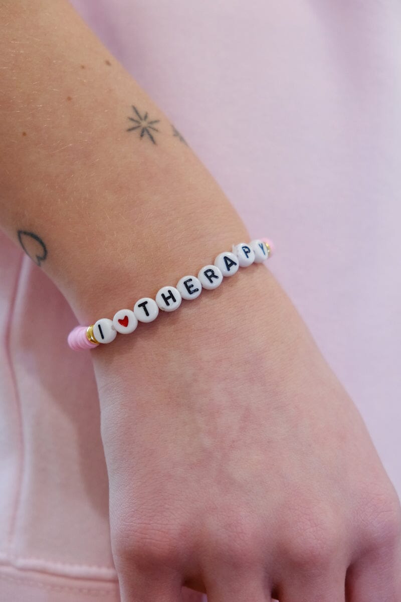 I Love Therapy Inspirational Beaded Bracelet Bracelet mure + grand