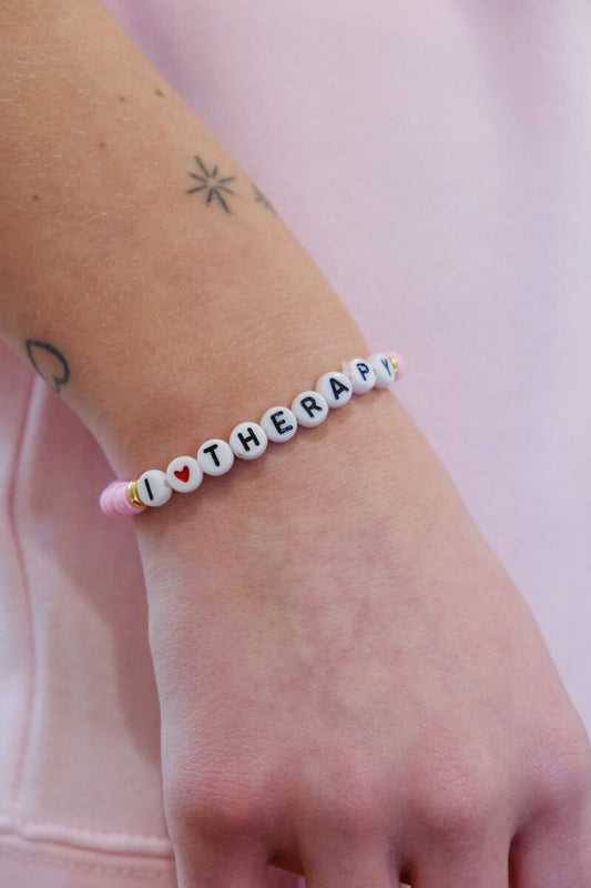 I Love Therapy Inspirational Beaded Bracelet Bracelet mure + grand
