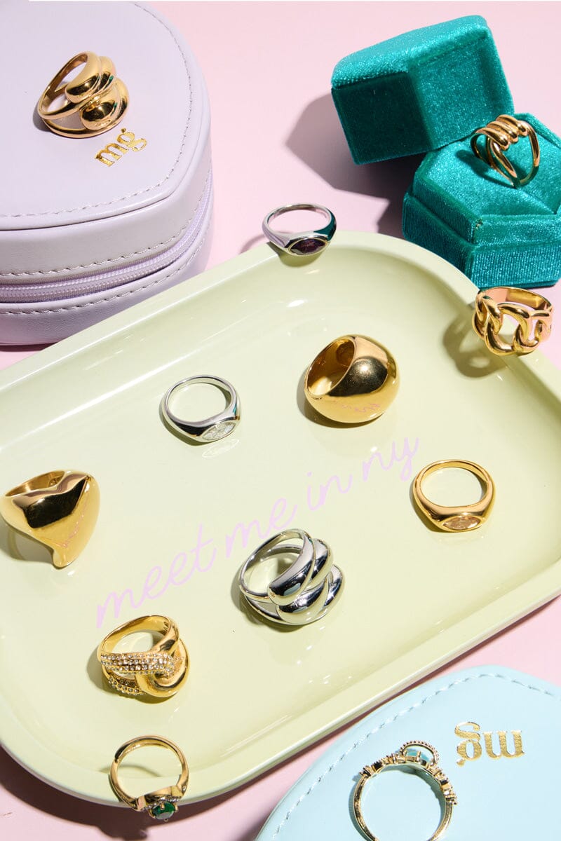 Intertwined Crystal Stacking Ring Rings mure + grand