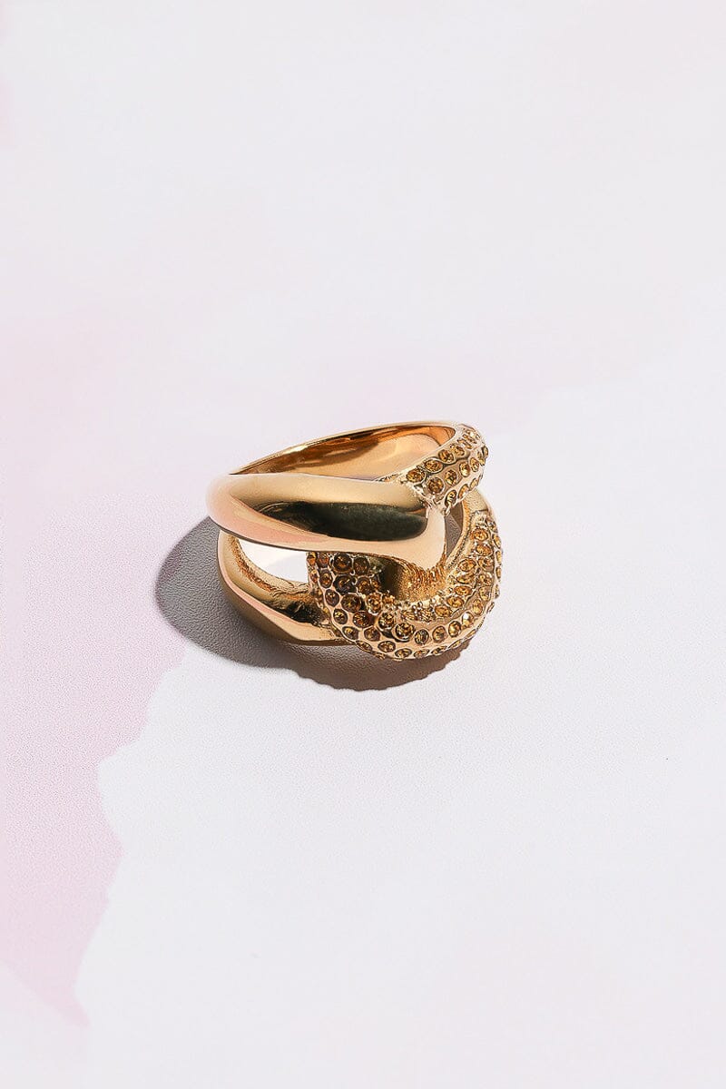 Intertwined Crystal Stacking Ring Rings mure + grand 6 Orange