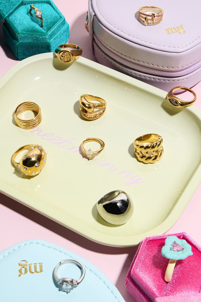 Intertwined Crystal Stacking Ring Rings mure + grand