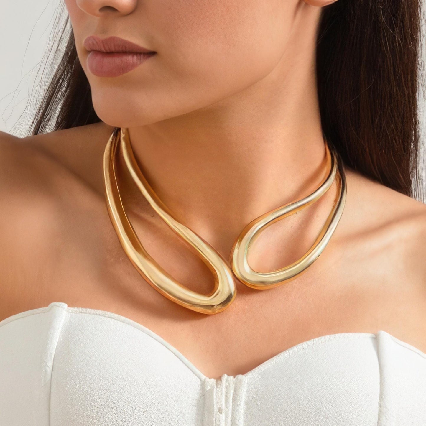 Irregular Geometric Chunky Choker Necklaces Necklaces mure + grand