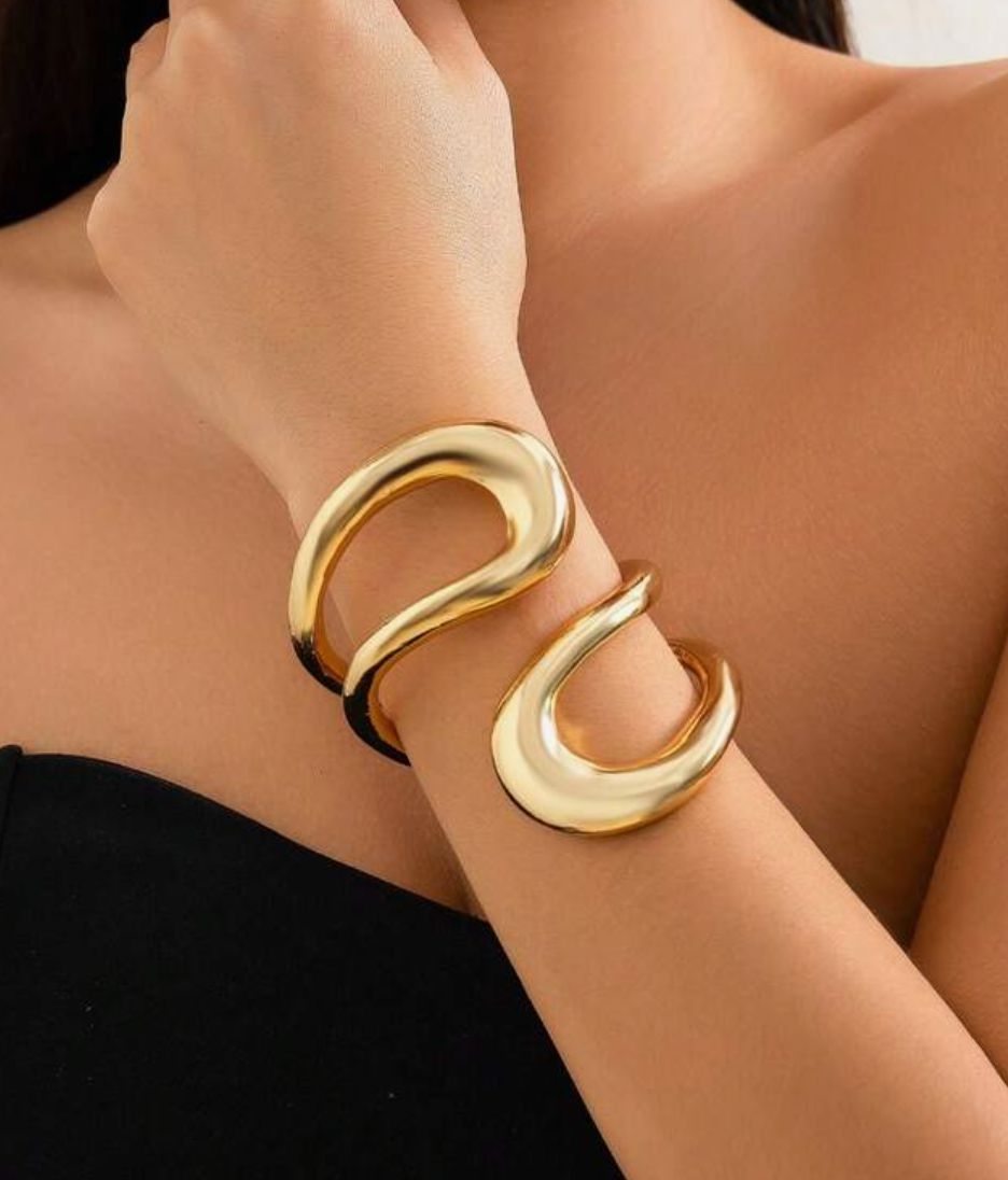 Irregular Geometric Chunky Cuff Bangle Bracelet Mure + Grand