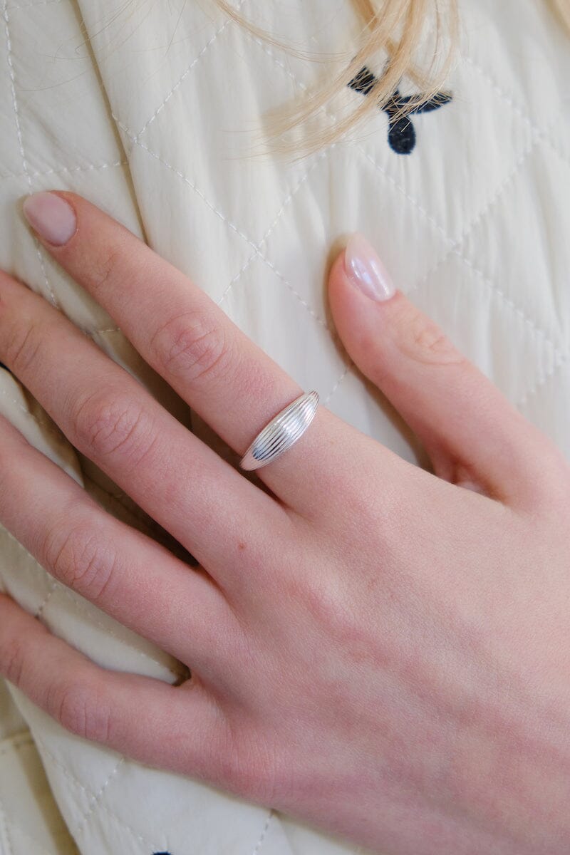 Jasper Ridged Sterling Silver Ring Rings mure + grand