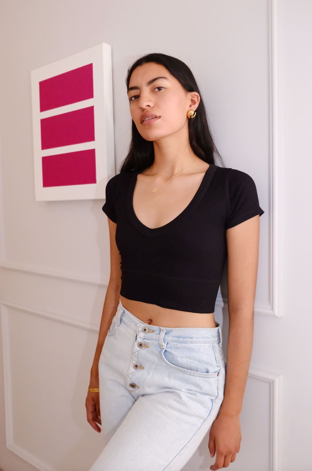 Jemma Seamless Cropped Tee Top mure + grand