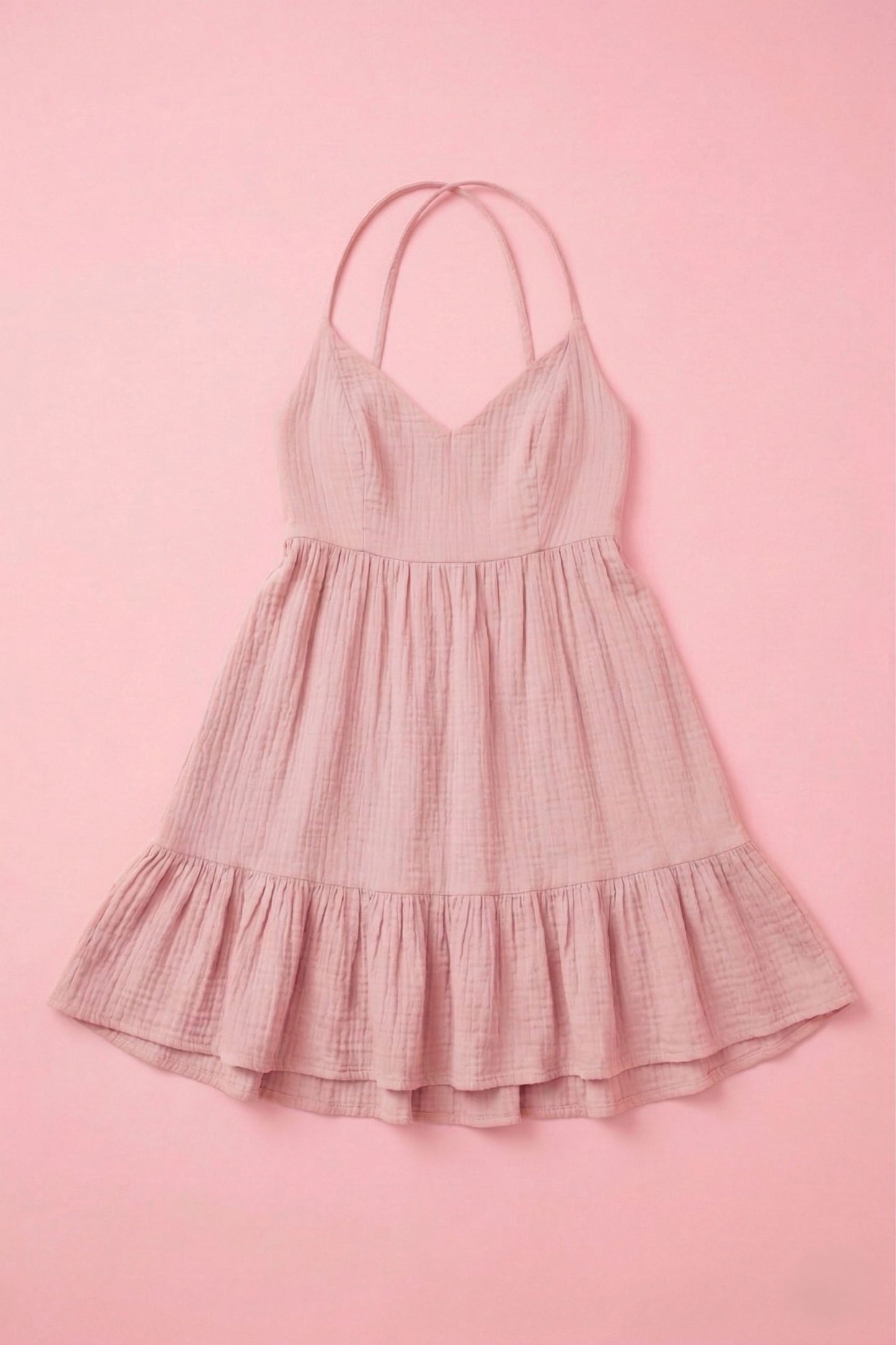 Kinsley Ruffle Mini Dress Clothing Mure + Grand M&G Pink XS