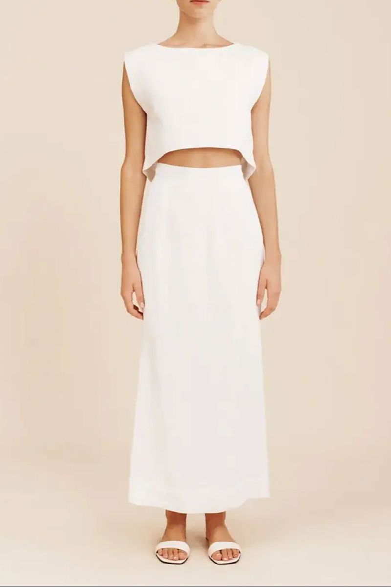 Korbin Cotton Linen Blend Top & Maxi Pencil Skirt Set Clothing mimosa