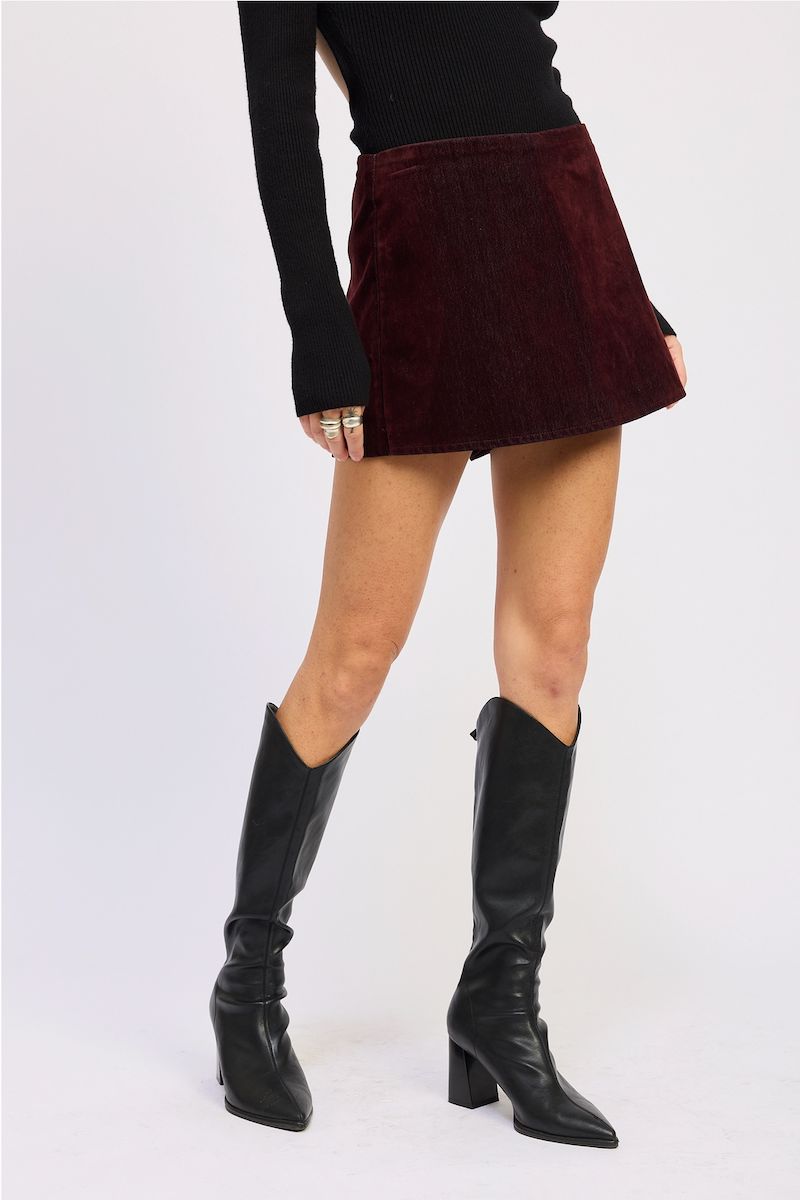 Lainey Mini Suede Skort Clothing Emory Park