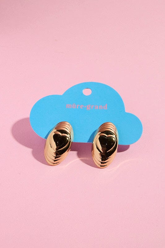 Lots of Love Ribbed Hoop Earrings mure + grand