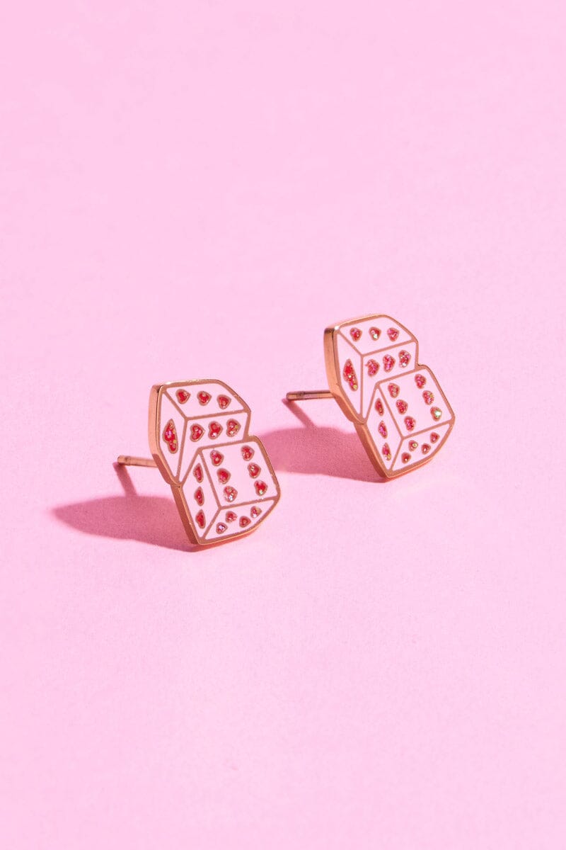 Luck of the Roll Enamel Charm Stud Earrings Earrings mure + grand