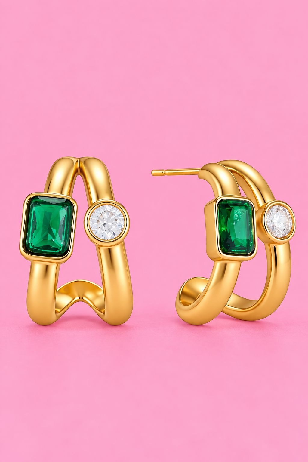 Lucky Block Hoop Earrings Earrings Mure + Grand