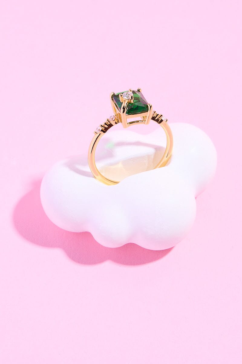 Margaret Gem Sterling Silver Ring Rings mure + grand 6 Green