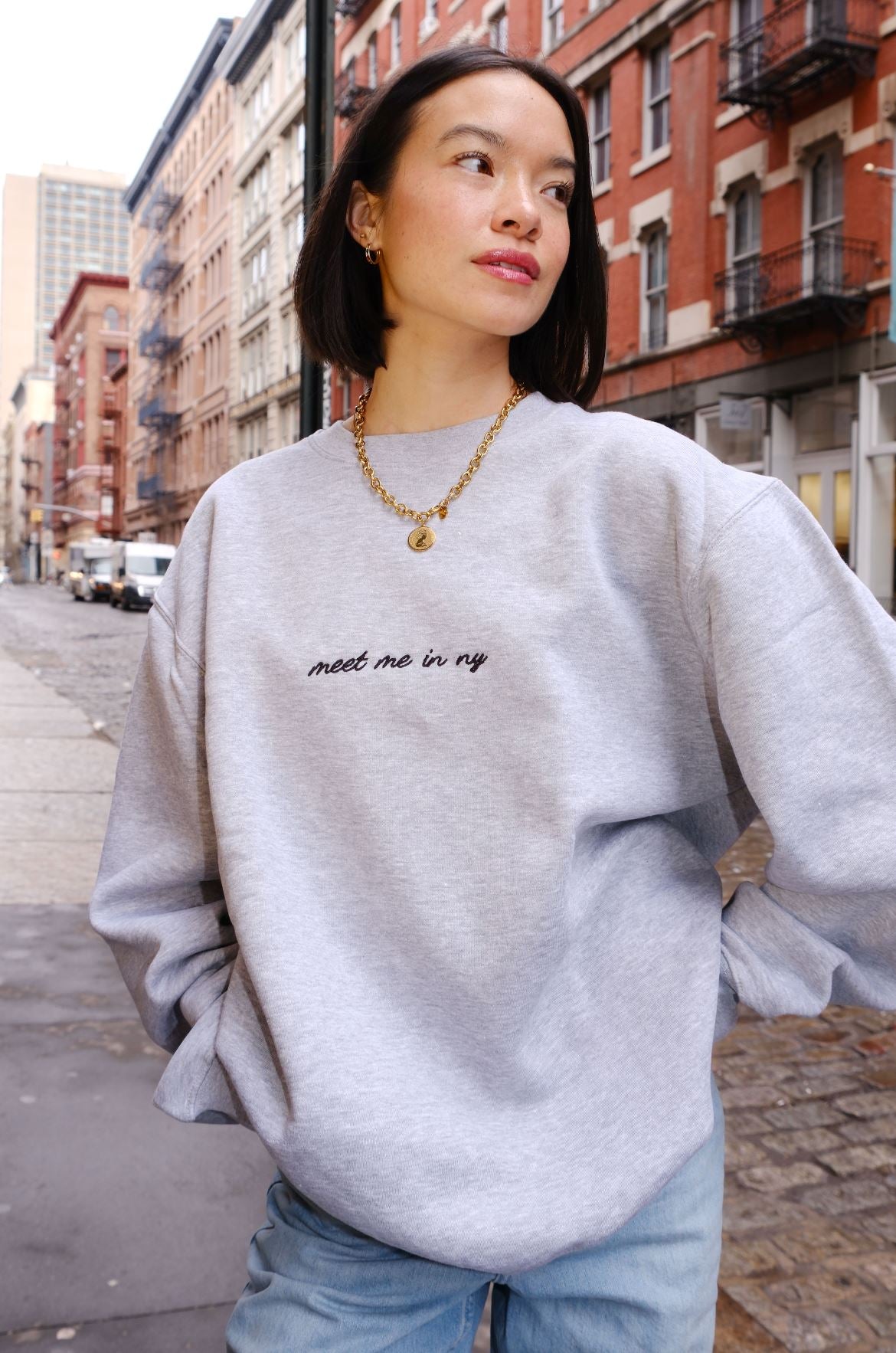 Meet Me in NY Embroidered Sweatshirt sweatshirt mure + grand