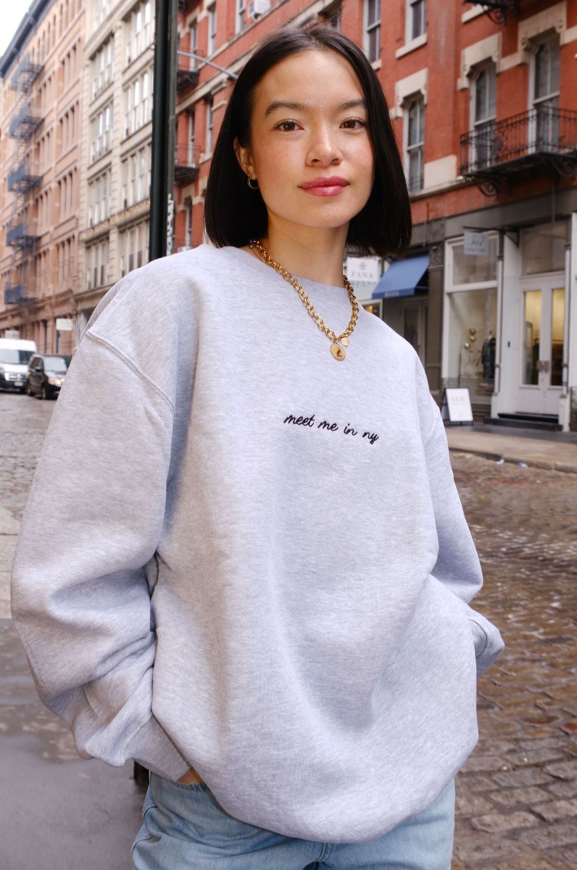 Meet Me in NY Embroidered Sweatshirt sweatshirt mure + grand