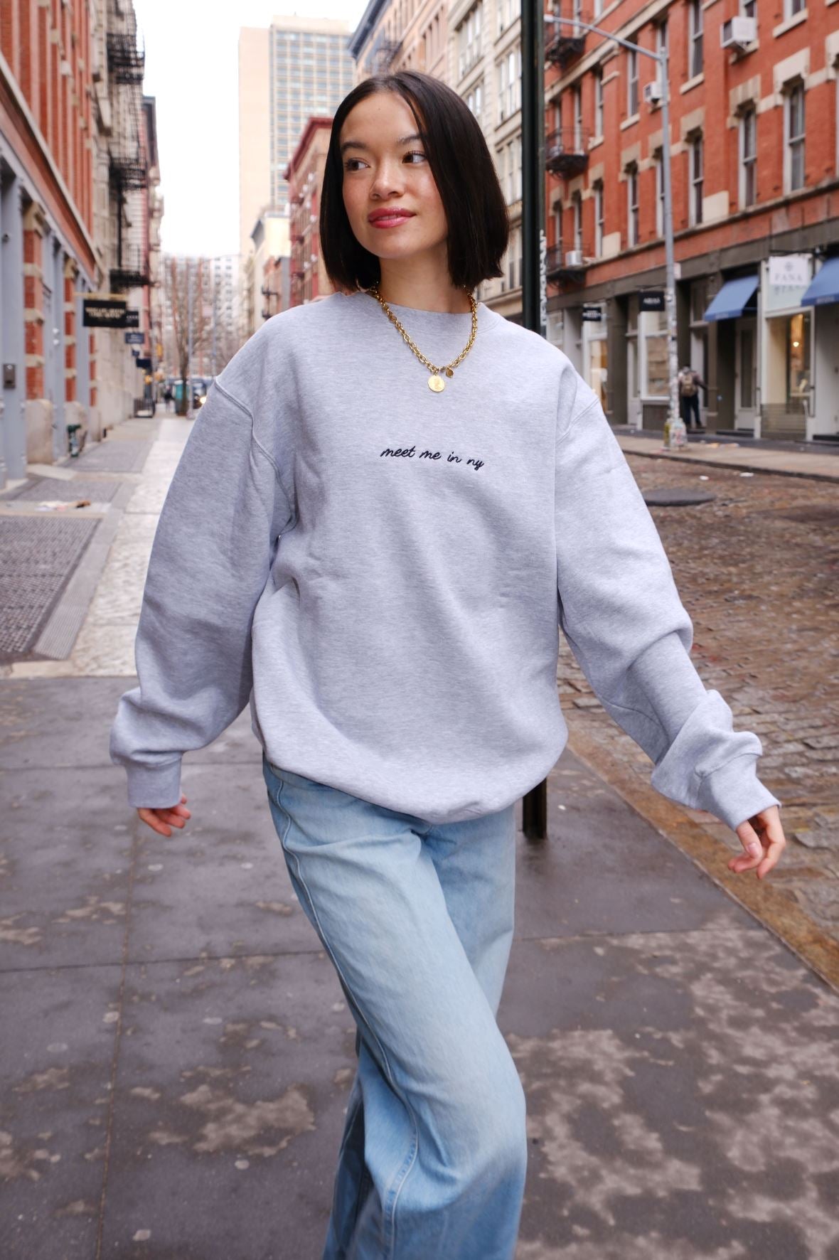 Meet Me in NY Embroidered Sweatshirt sweatshirt mure + grand