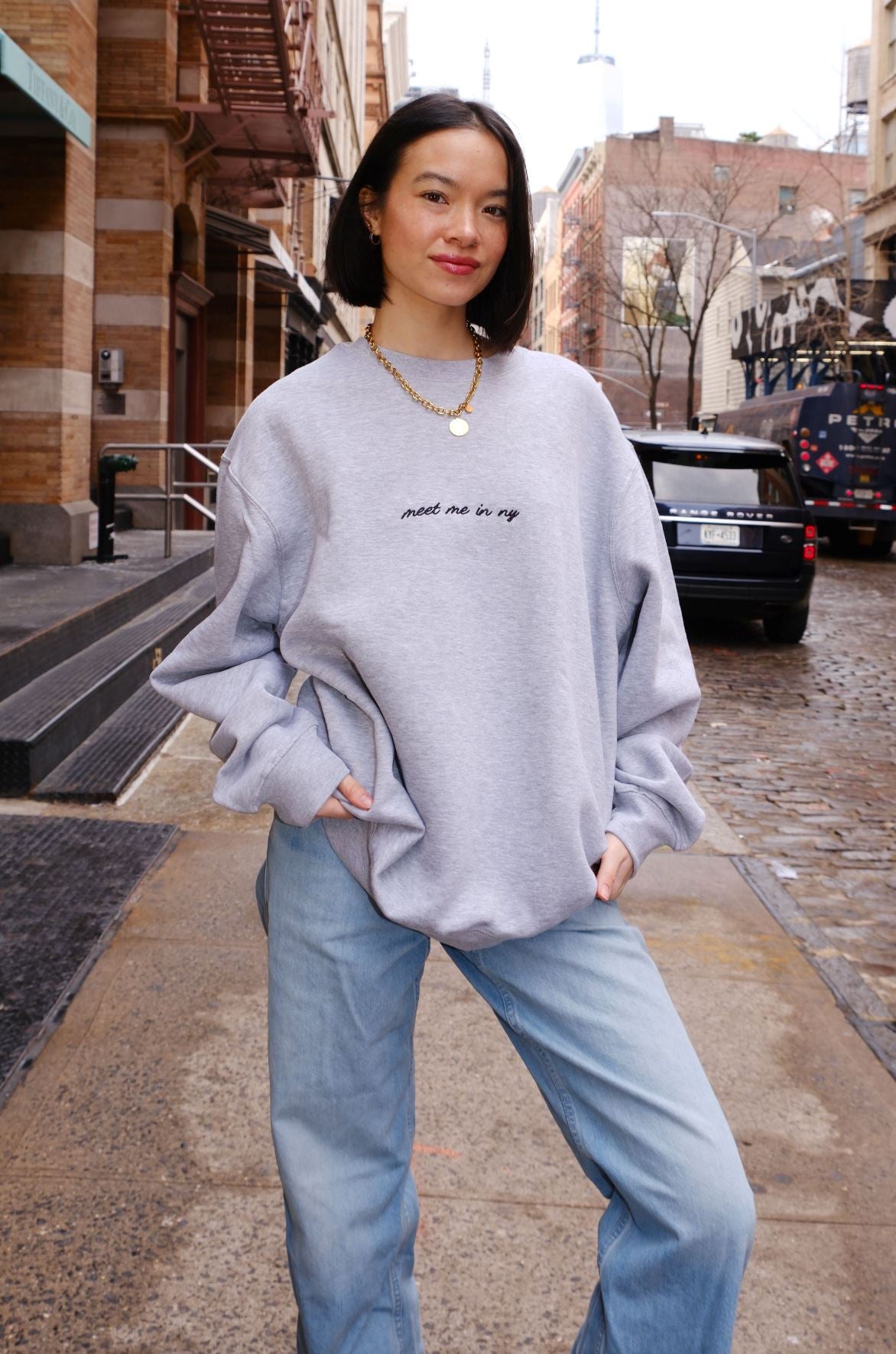 Meet Me in NY Embroidered Sweatshirt sweatshirt mure + grand 