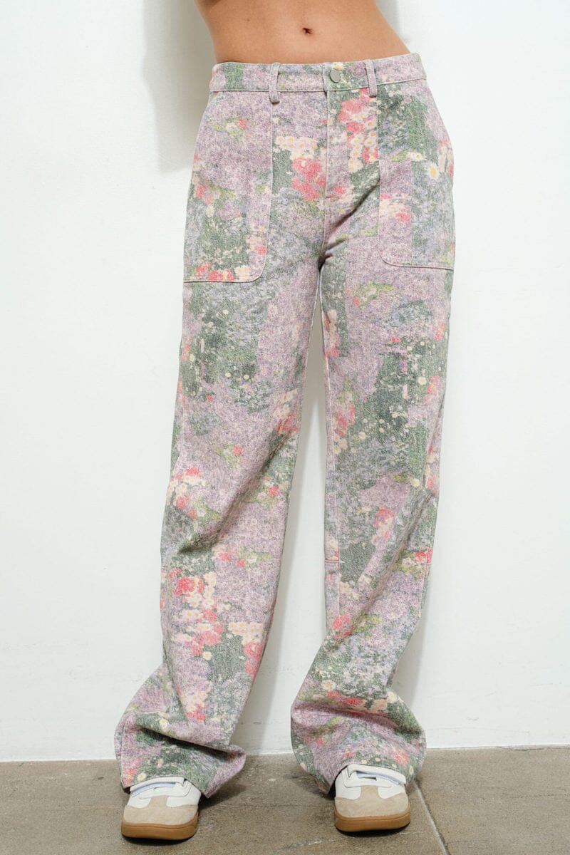 Miriam Flower Field Twill Pants Clothing Pretty Garbage