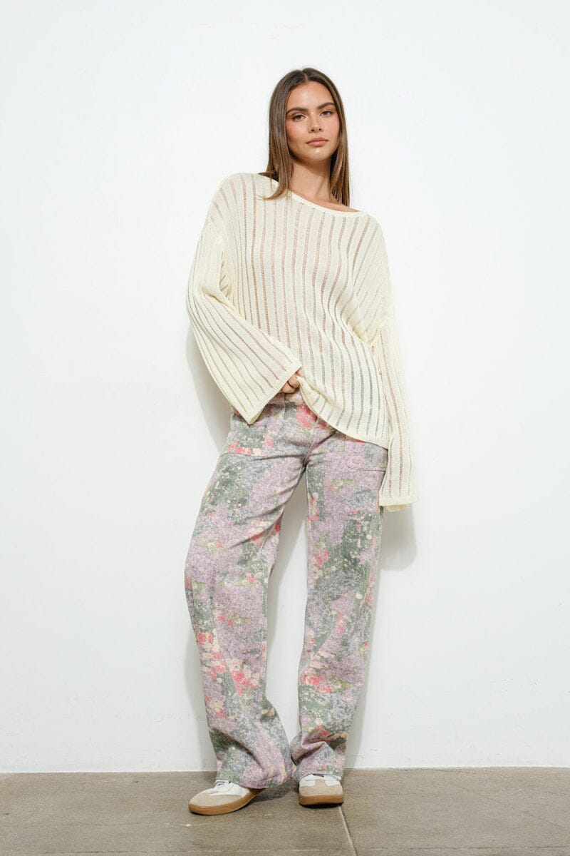 Miriam Flower Field Twill Pants Clothing Pretty Garbage