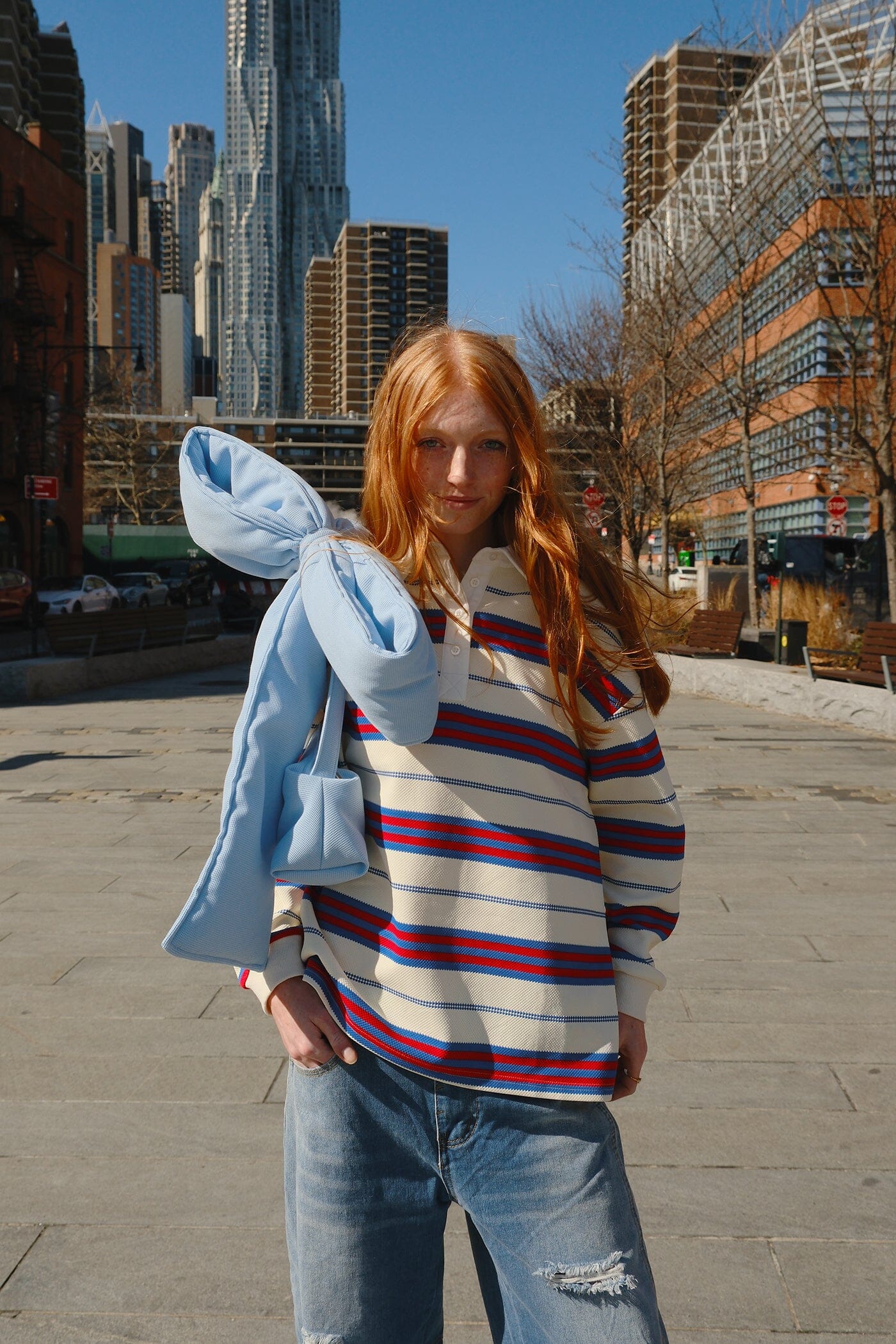 Mure + Grand x Gona Upcycled Sky Blue Shoulder Bag Mure + Grand