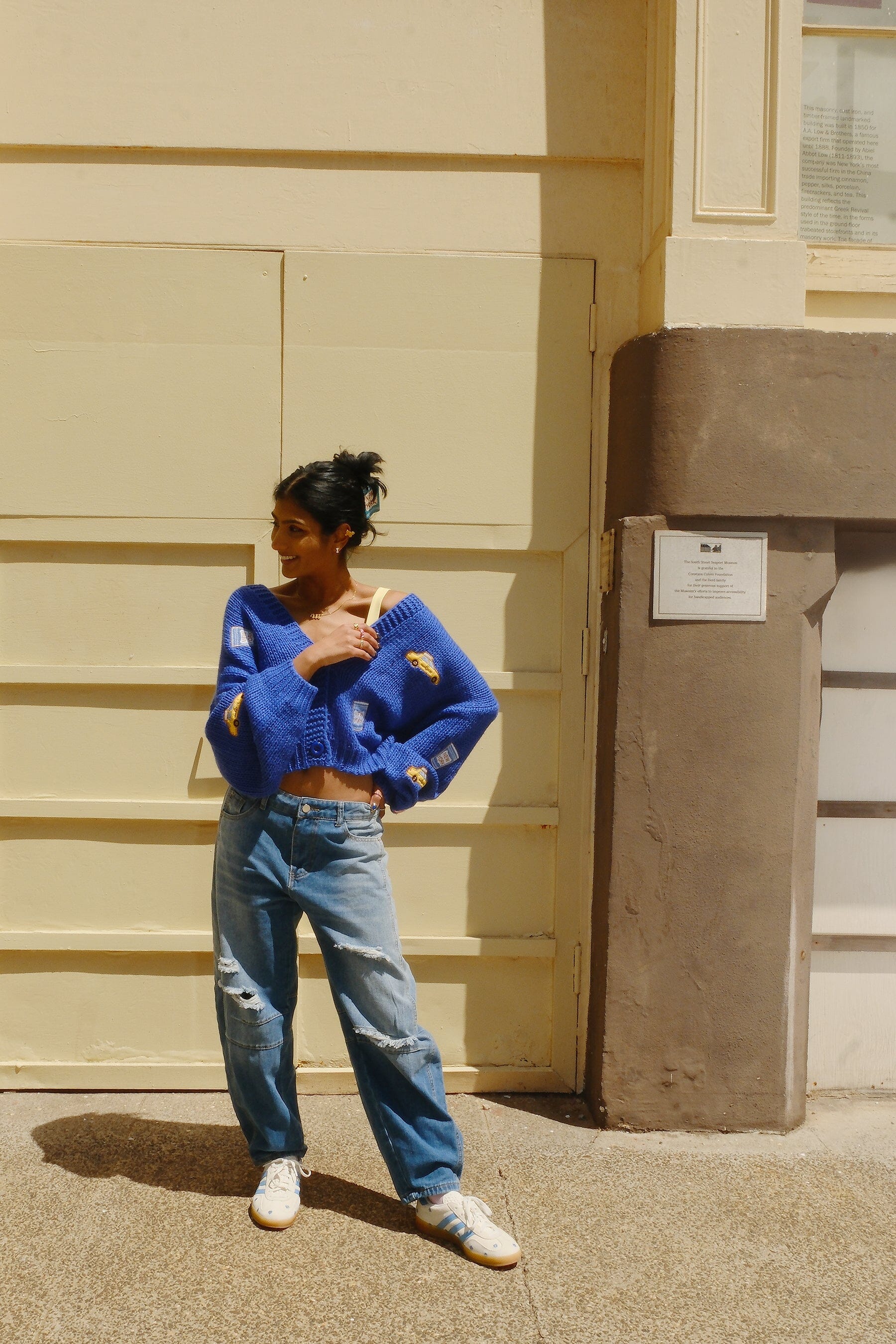 New York Puff Cardigan Sweater mure + grand