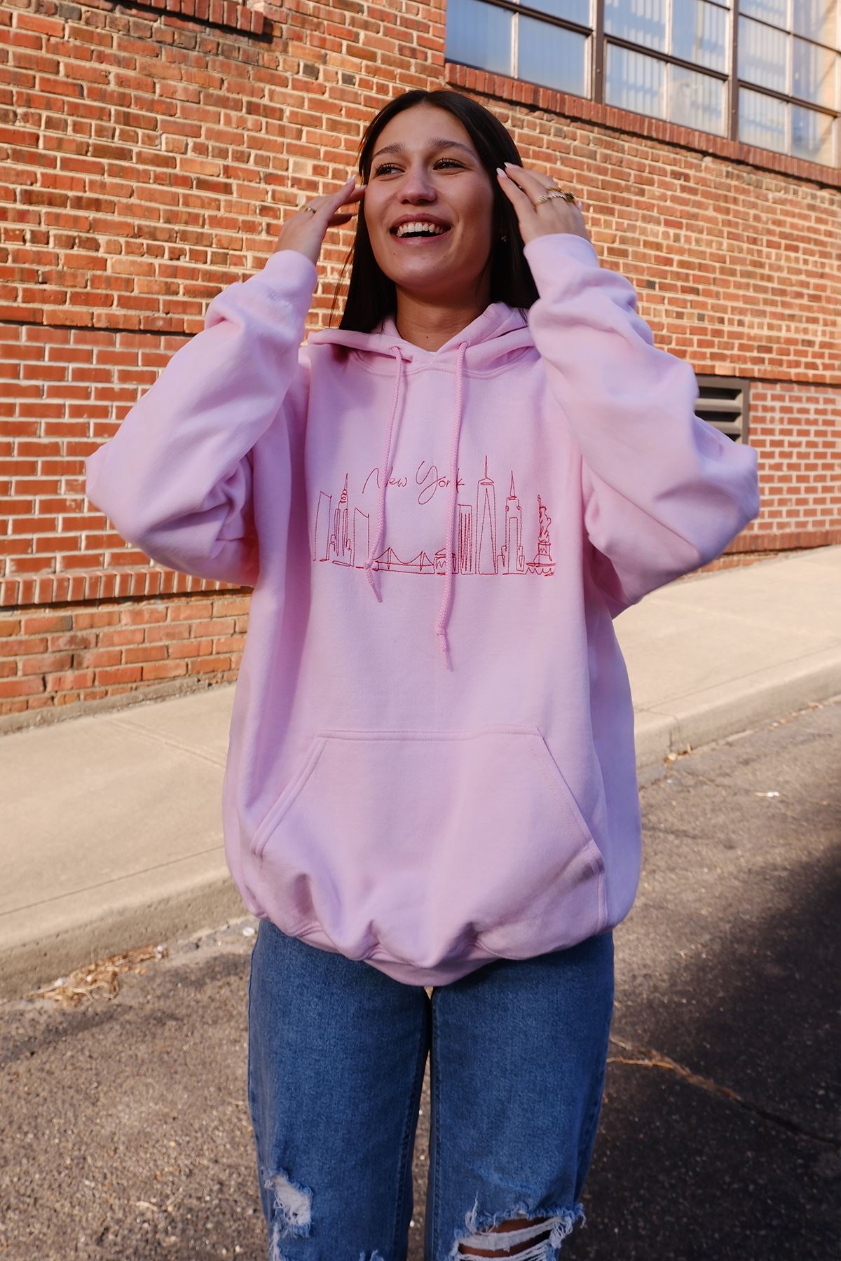 New York Skyline Embroidered Hoodie sweatshirt mure + grand