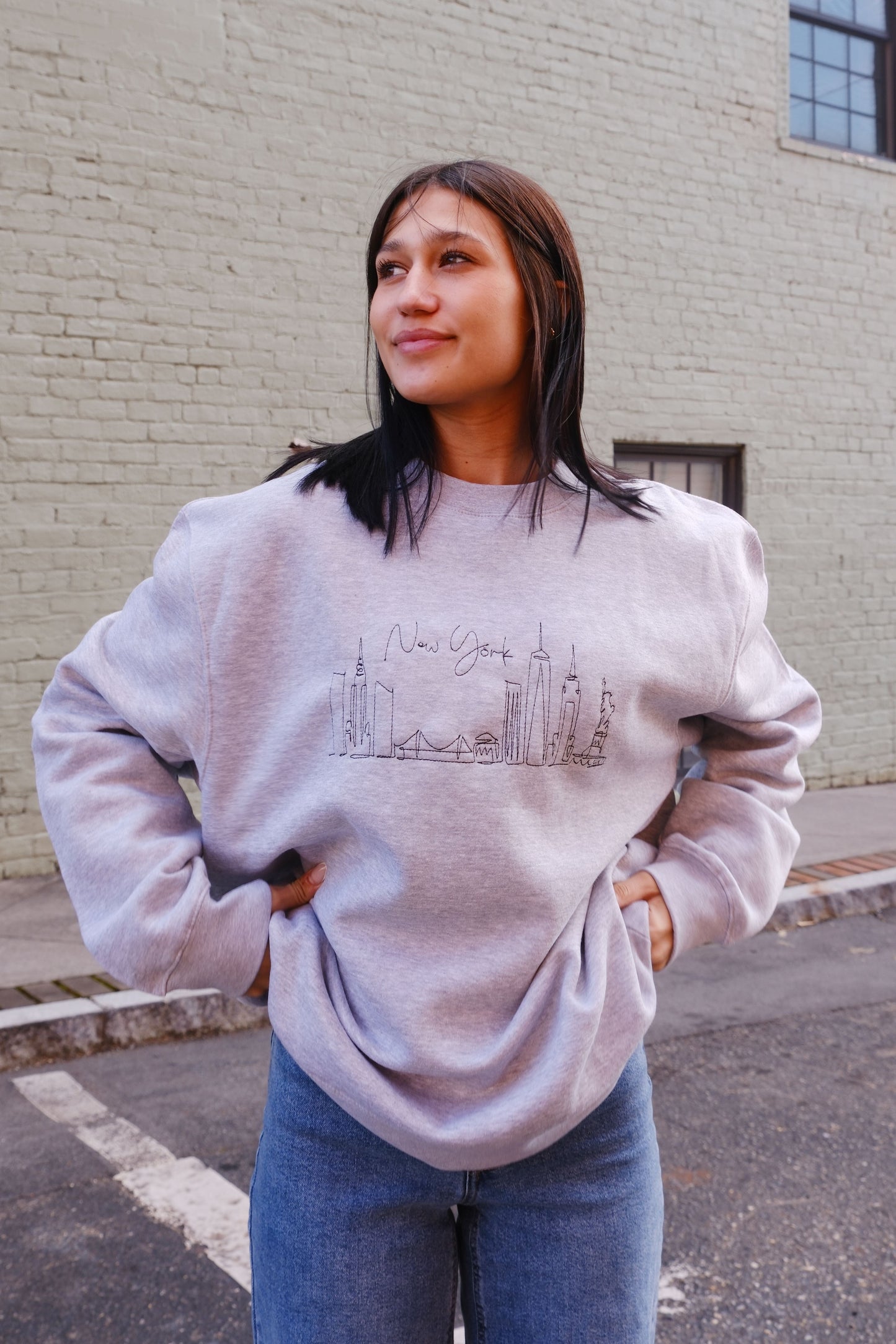 New York Skyline Sweatshirt mure + grand Gray XS
