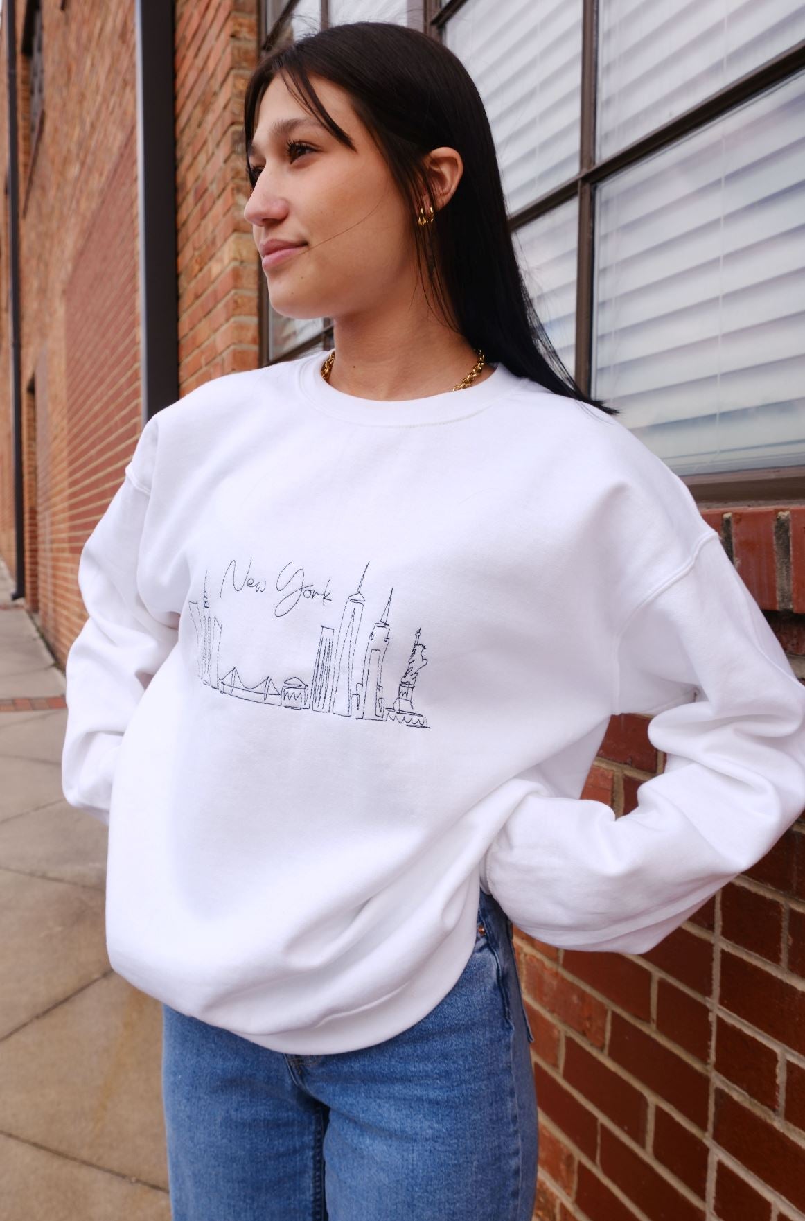 New York Skyline Sweatshirt mure + grand White XS