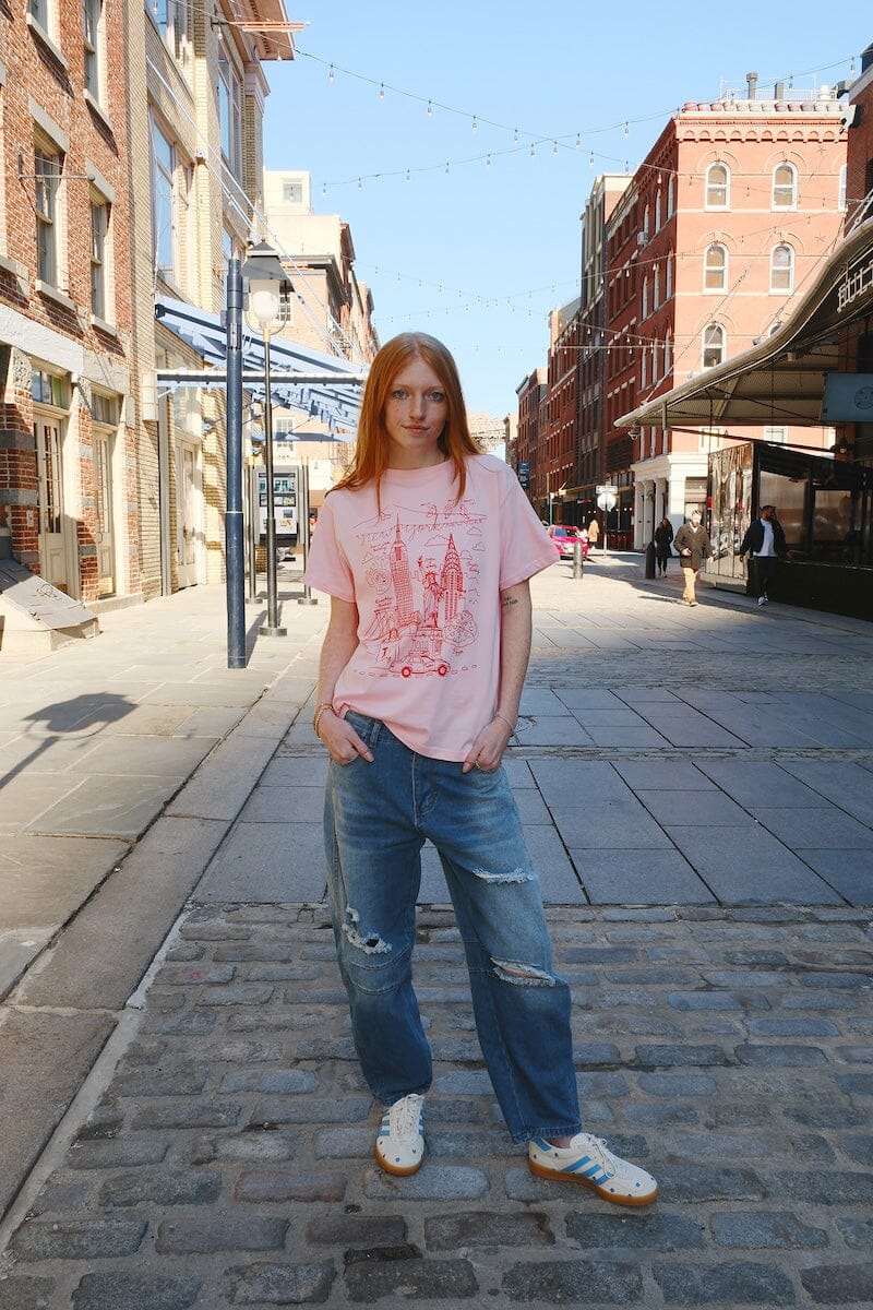 NY Illustration Pink Graphic T-shirt t-shirt mure + grand