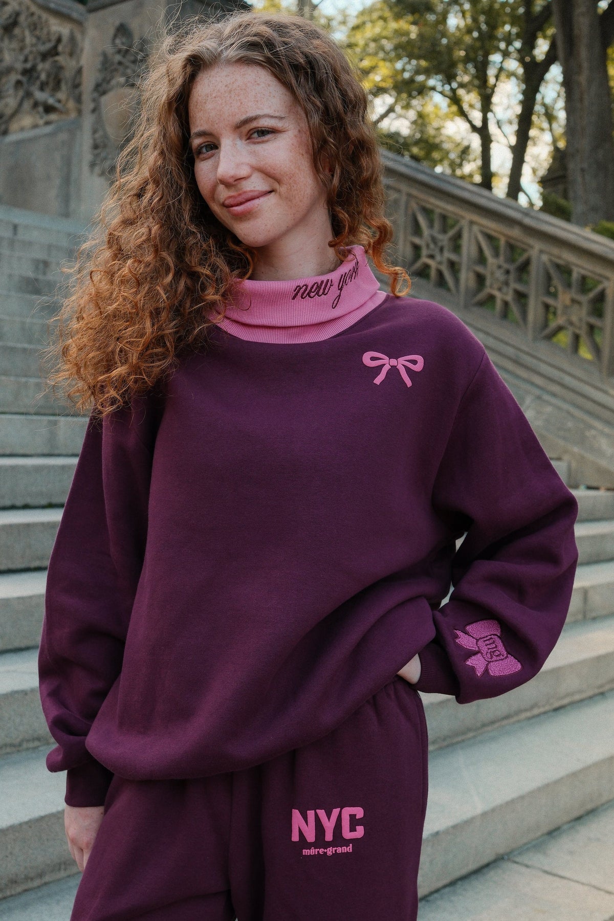 NYC Cherry Patchwork Rollneck Sweatshirt sweatshirt Mure + Grand