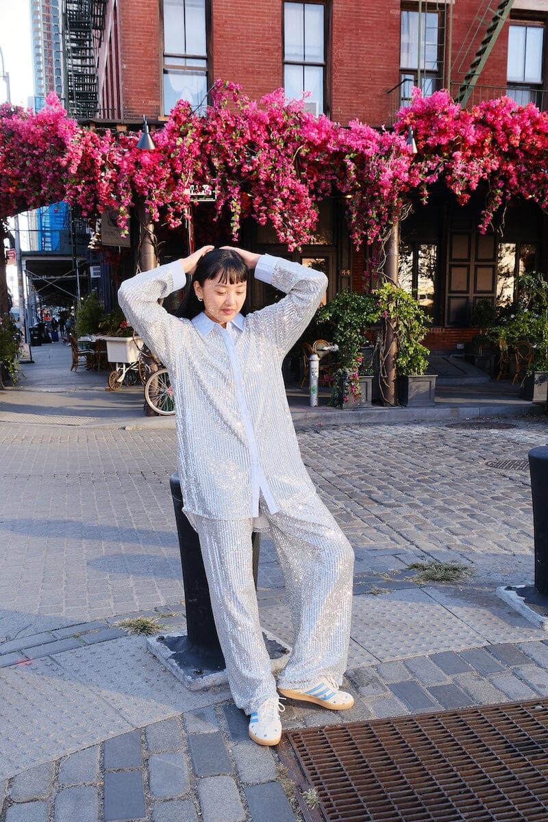 Oaklynn Sparkle Botton Down Top Clothing mure + grand