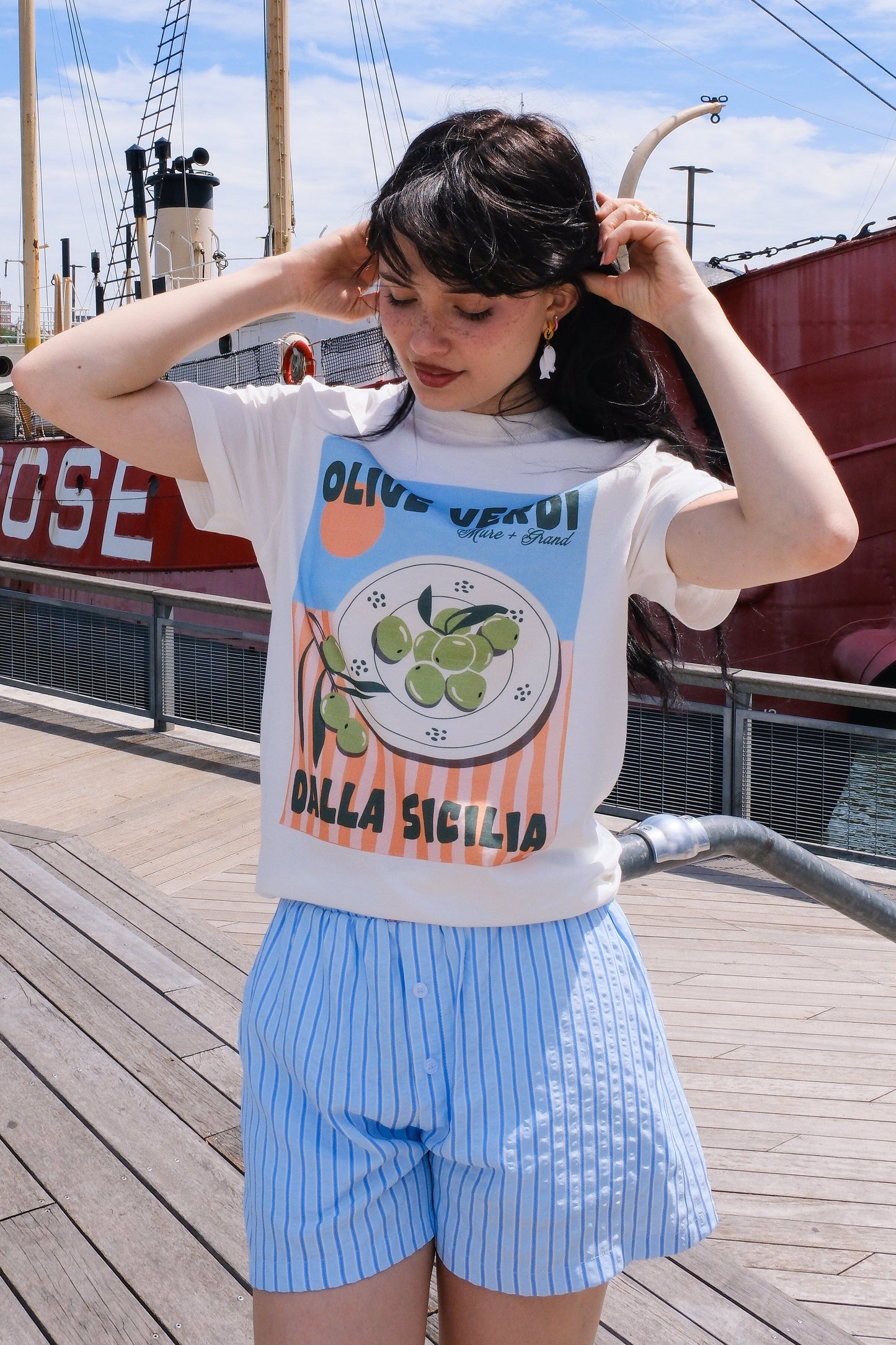 Olive Verdi Graphic T-shirt t-shirt mure + grand