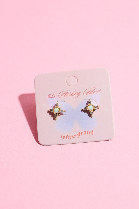 Opal Star Sterling Silver Stud Earring Earrings mure + grand