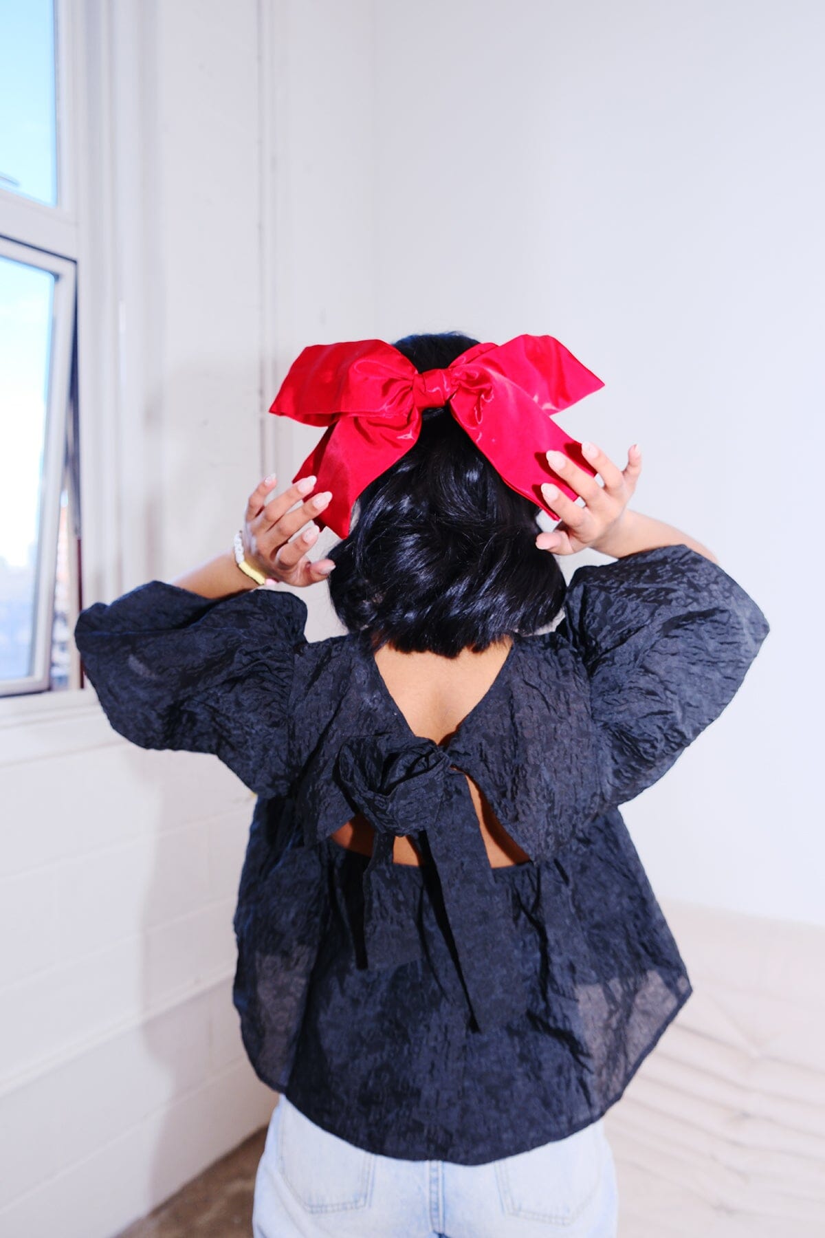 Oversized Silky Satin Bow Hair Clip Hair Accessory mure + grand