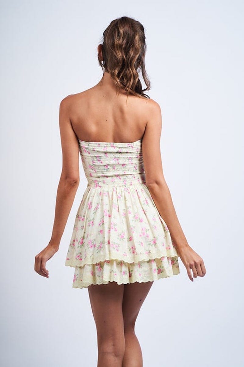 Palmer Strapless Pleated Bust Tube Mini Dress Clothing Sky to Moon