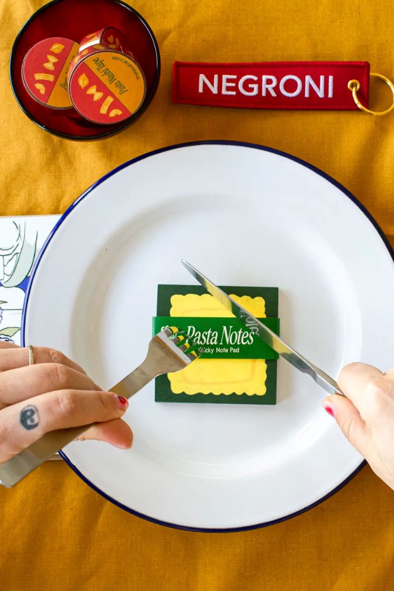Pasta Sticky Note Pad Note Pad Mel Andrel