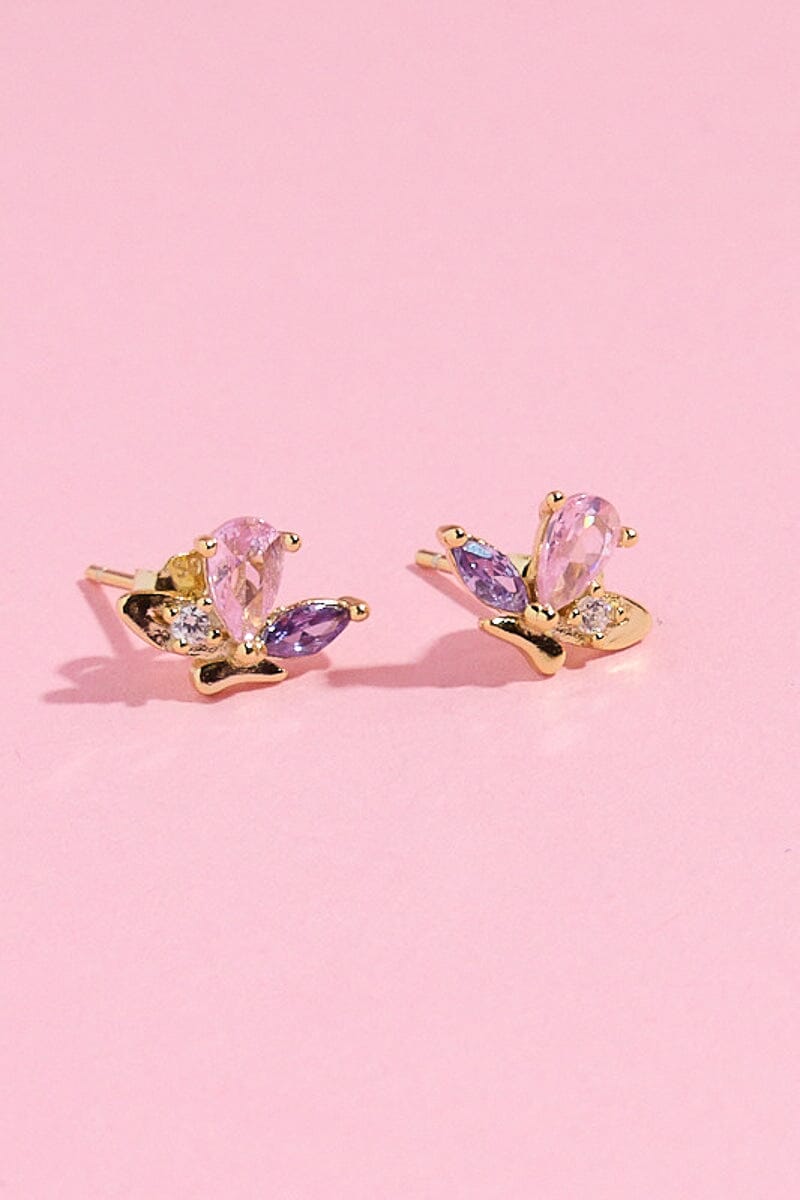 Pastel Cute Butterfly Sterling Silver Stud Earring Earrings mure + grand