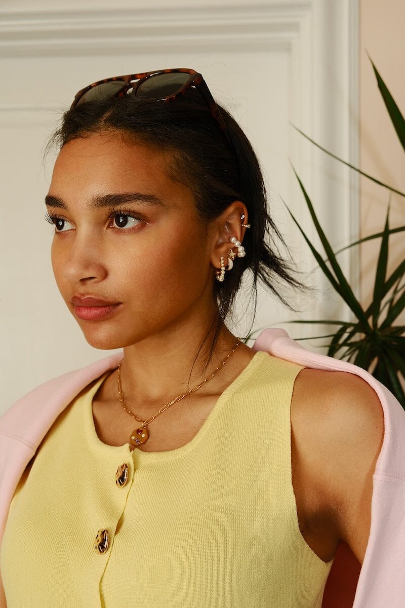 Pearl Magic Ear Cuff Earring mure + grand