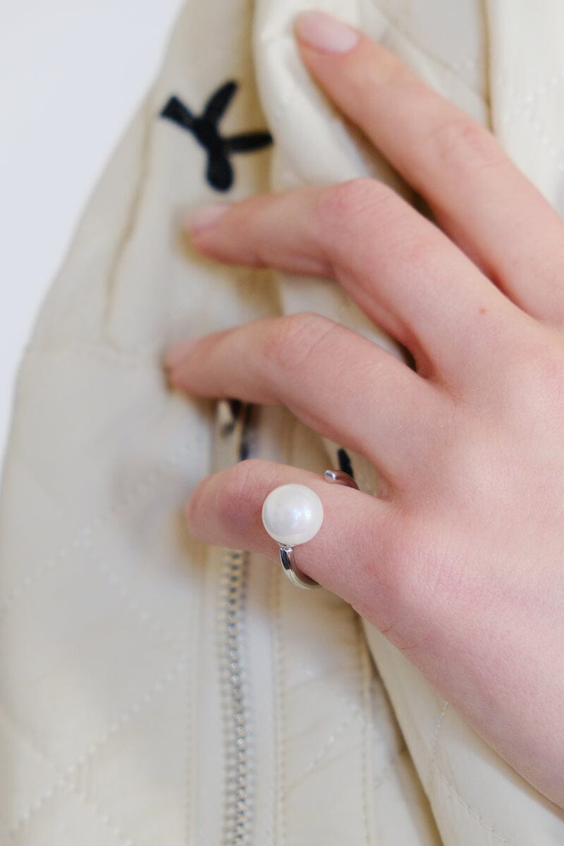 Penelope Pearl Stacking Ring Rings mure + grand 6 Silver
