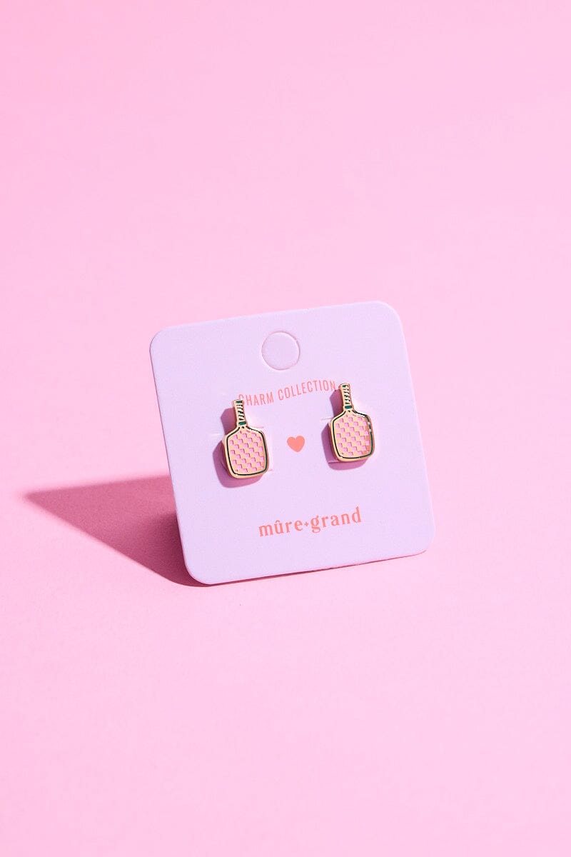 Pickleball Enamel Charm Stud Earrings Earrings mure + grand