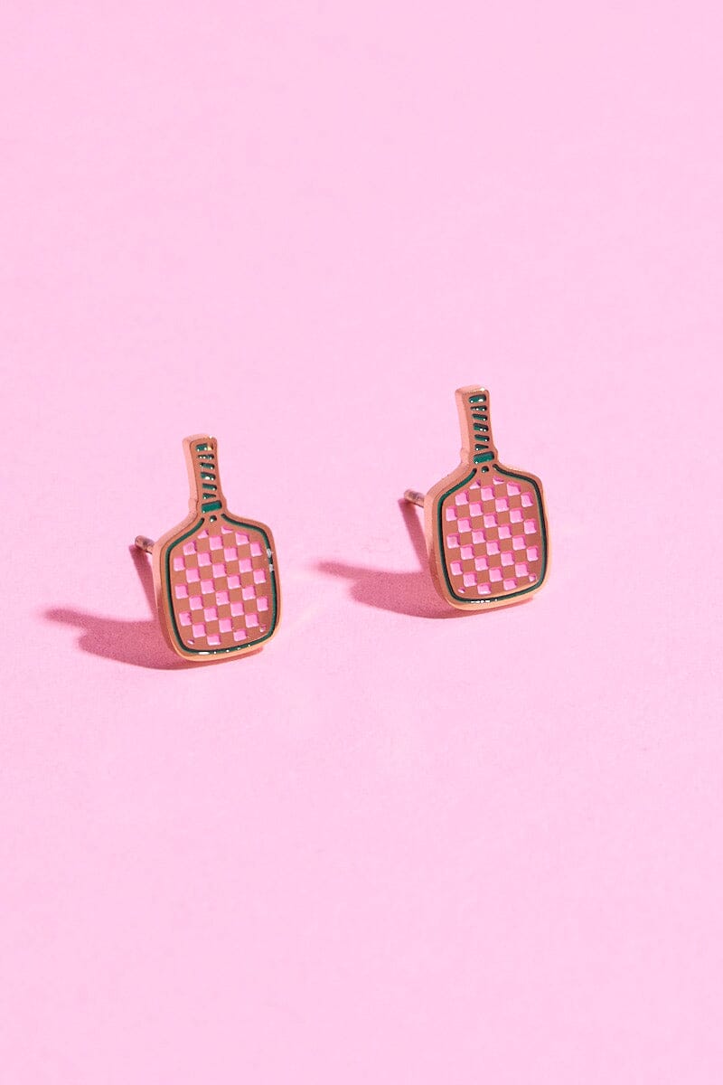 Pickleball Enamel Charm Stud Earrings Earrings mure + grand