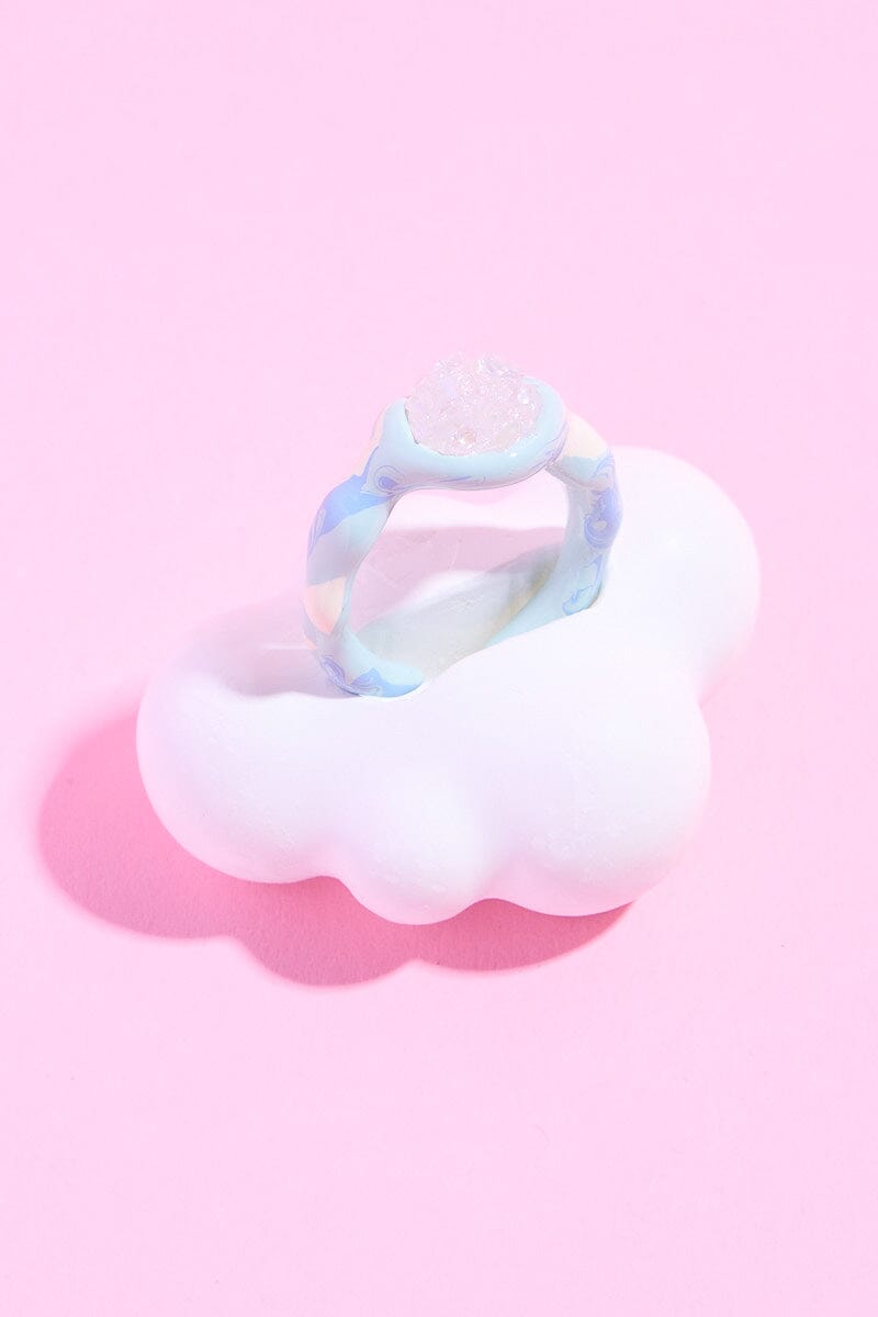 Pink Crystal Painted Stacking Ring Rings mure + grand