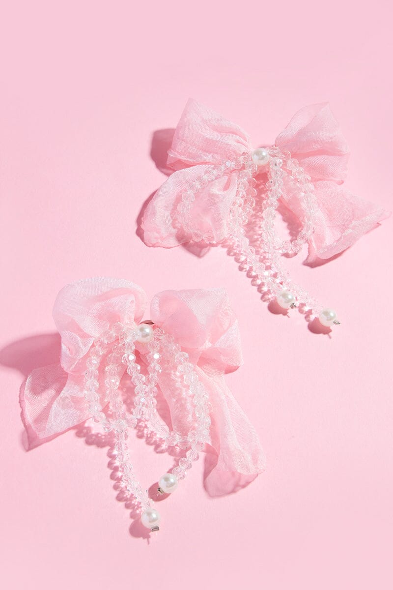 Pink Cutesy Bow Statement Earring Earrings mure + grand