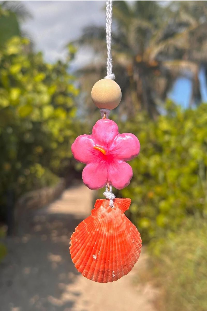 Pink Hibiscus Car Diffuser & Fragrance Car Freshener Cool Girl Candles Cactus Blossom-Red Shell