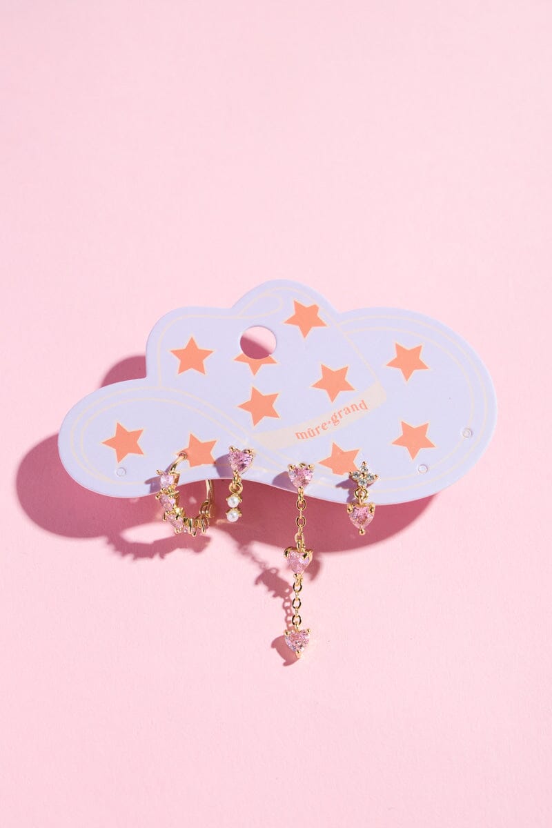 Pink Paradise Earring Set Earrings mure + grand Gold